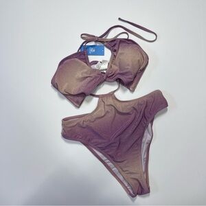 NWT Cupshe Purple Ombré Bikini Set